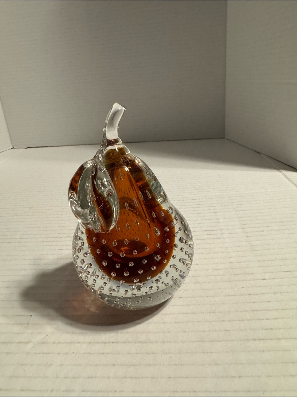 Murano Style Glass Blown Pear